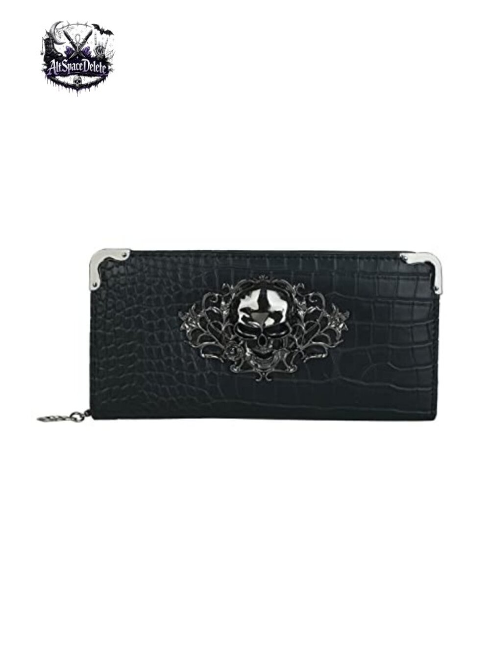 PU Leather Skull Wristlet Wallet Gothic Clutch Purse